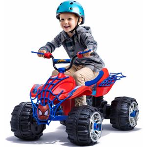 Kid Trax Marvel Spiderman Toddler ATV Ride On Toy, 12 Volt Battery, 3-7 Years, Max Rider Weight 88 lbs, Spider-Man Blue