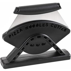 5.9inch Pizza Cutter Slicer Rocker Chopper Knife with Stand Blade Cover, Stainless Steel Sharp Mezzaluna Chopping Rocking Mincing Knife for Salads Veggies Herbs Meats Pizza