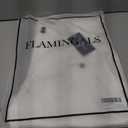 Flamingals Straight Leg Pants for Women Mid Rise Casual Front Patch Pocket Design Solid Seam Pants (White, XL)