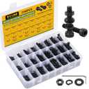 2196Pcs M2 M3 M4 M5 Screws Assortment Kit,Hex Socket Head Cap Screws Bolts Nuts Washer Set,12.9 Grade Alloy Steel,Black Oxide for 3D Printer,DIY Project