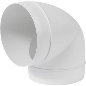 5" 90 Degree Vent Extender, PVC Pipe Vent Duct Connector, Round Pipes, hub and hub Plastic Pipe Joiner, Indoor use.