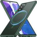 FNDMIL[NO.1 Magnetic for Samsung Galaxy Note 20 Case with MagSafe[Military Grade Drop Tested][Translucent Matte][Anti-Fingerprint] Soft Silicone Bumper for Samsung Galaxy Note 20 5G Phone Case,Green