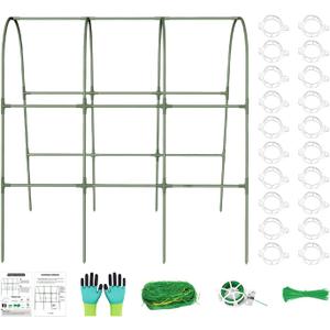 Cucumber Trellis for Raised Bed - Raised Bed Vegetable Trellis,U-Frame Rack Weather-Resistant Metal Supports for Climbing Plants Greenhouse Cultivation Housetop Farming