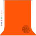 Orange Backdrop for Photoshoot, Professional Photo Backdrop Background Curtain for Product Photography, Portraits, Wedding, Party, Live Streaming Video Recording 8X10 FT