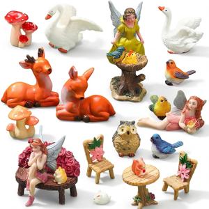 Wenqik 26 Pcs Miniature Fairy Figurines Mini Garden Accessories Tiny Fairies Figurine Decor Mini Garden Diorama Kit Micro Landscape House Fairies Figures for Home Lawn Decoration(Classic)