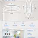 ZMISHIBO Ceiling Fans with Lights and Remote, 19.7'' Low Profile Ceiling Fan, 3000-6000K Dimmable Modern Flush Mount LED Fan Light, 6 Wind Speeds, White Fandelier Ceiling Fans for Bedroom