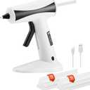 VEVOR Hot Glue Gun, Rechargeable Cordless Glue Gun, Mini Wireless Hot Glue Gun Kit with 2200mAh Battery, 20 Pcs Glue Sticks, Fast Preheating & High Temp, for Crafts, Arts, DIY, Quick Home Repairs