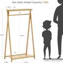 Bamboo Kids Clothing Rack,Small Dress Up Clothes Rack for Kids,Child Dress Up Rack with 2 Storage Shelves,Portable Garment Rack for Playroom Toddles Bedroom