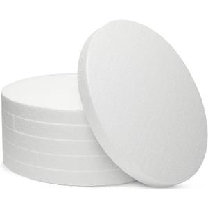 6-Pack 12x12-Inch White Round Foam Circles - 1-Inch Thick Foam Discs for Crafts, DIY Projects, Flower Arrangements & Centerpieces