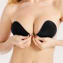 Sticky Bra Push Up - Strapless Adhesive Bras,Invisible Backless Bra,Lift Support for Women (2 Pair) (Black+nude)