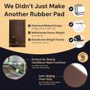 CasterMaster Anti Slip Furniture Pads Rectangular Rubber Caster Cups - 2 x 4 in Brown Pack of 4 - Non Slip Floor Protectors for Chairs & Hardwood Floors - Quiet Rubber Feet