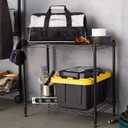 Amazon Basics 2-Shelf Stackable Storage, 13.3" D x 23.2" W x 22.2" H, Black