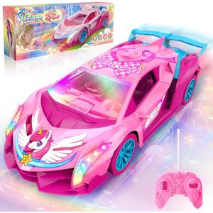 Unicorn RC Car for Girls, Rainbow Glow & Drift Wing Remote Control Car,2.4GHz RC Cars 1:18 Scale,Kids Toys Age 3 4 5 6 7 8 9 10 11 12,Girls Birthday Gifts,Christmas Basket Stuffers for Kids Age 3-12