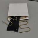 Mail Holder Organizer Countertop, Metal Mail Sorter for Desk, Cutout Mail Storage Bills Organizer Letter Tray Design with Bamboo Base for Home Office (Black)