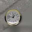 Hicarer 2. 4 Inch (61 Mm) Mini Quartz Clock Insert Round Clocks Head Insert Roman Number Replacement Movement White Face (Gold Trim)