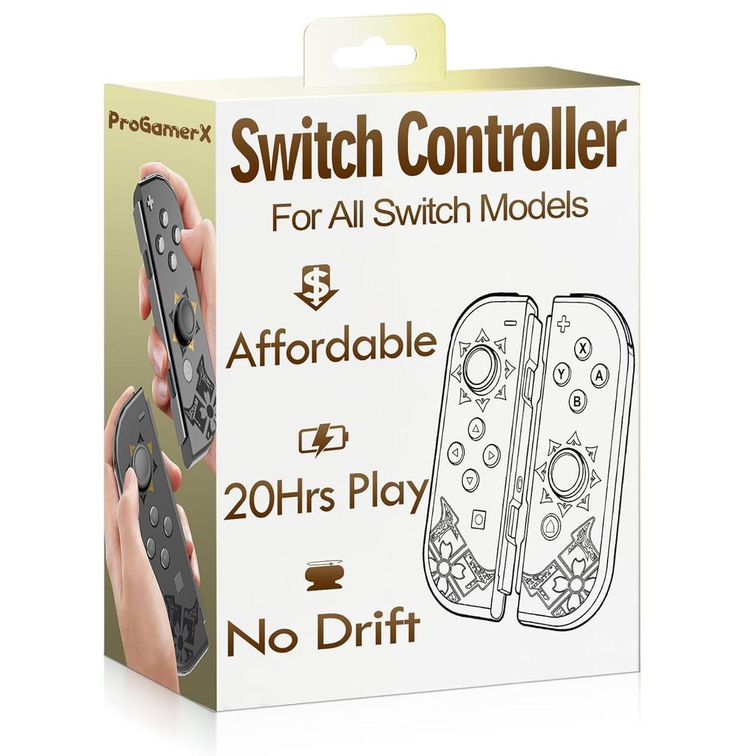 LR Controller Replacement,Wireless Pro Controller with No Drift Joystick,Dual Vibration, Motion Control,Wake-Up,Screenshot,Ergonomic Grip,work with SW,OLED,Lite,Best Value Alternative (Grey)