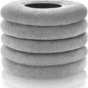 Legigo 5 Pack Thicker Bathroom Toilet Seat Cover Pads- Soft Warmer Toilet Seat Cushion Cover Stretchable Washable Fiber Cloth, Easy Installation Comfortable Toilet Lid Seat Cover(Knit Elongated Gray)
