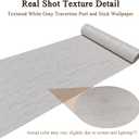 White Gray Travertine Peel and Stick Wallpaper, 23.6 x 118 in