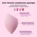 Real Techniques Mini Miracle Complexion Sponge 4 Pack, Small Makeup Blending Sponges, For Foundation & Concealer, Mini Size for Under Eyes & Touch-Ups, Travel Friendly, Natural Makeup, Latex-Free