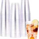 JOLLY CHEF 14 oz Clear Plastic Cups, 50 Pack Heavy-duty Party Glasses, Disposable plastic cups for wedding Cocktails Tumblers, Ideal for Halloween, Christmas, and Thanksgiving Parties