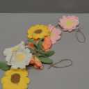 OBBOLO Handmade Crochet Flower Garland, Felt Flower Garland for Girl Nursery Decor, Daisy Garland for Birthday Party, Boho Room Wall Hanging Decoration, Girl 1st Birthday Decor