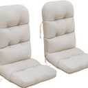 Skypatio Adirondack Chair Cushions Set of 2, Thickened Waterproof Outdoor Patio High Back Rocking Lawn Chair Cushions, Light Khaki (Standard)