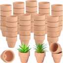 50 Pcs Mini Terracotta Pots, 1.2" Succulent Nursery Pots with Drainage Holes, Miniature Cactus Flower Planters, Tiny Clay Terra Cotta Pots for Indoor Outdoor Plants, DIY Crafts (50PCS)