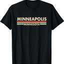 Minneapolis - Minnesota - Vintage / Retro Stripes - Classic T-Shirt S