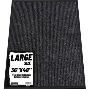 Front Door Mat Indoor Outdoor Entrance, 36" x 48" All-Season Heavy Duty Waterproof Doormat, Non-Slip Absorbent Entryway Mat, Easy to Clean, Low Profile Commercial Floor Mat for Indoor Outdoor