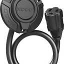 NOCO GCP1 15A AC Port Plug, 125V Power Inlet Socket, and Waterproof Electrical Outlet Receptacle Box with 16-Inch Integrated Outdoor Extension Cord