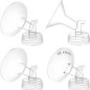 4PCS 16mm Breast Pump Flanges, Compatible with Spectra S1/S2/9Plus/Synergy Gold, Motif Luna, Wide-Mouth Bottle Fit, Breast Pump Accessories