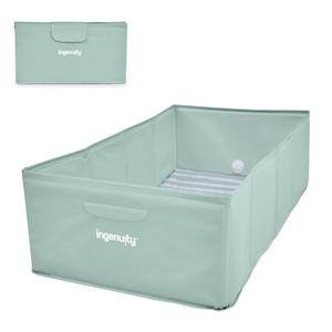 Ingenuity Tuckaway Toddler Folding Tub, Converts Shower to Tub, Folds to Store, Easy to Clean, No Assembly Required, Portable Baby Bathtub for Travel, 12M-5Y (Green)