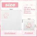 Fuyoooo 100 Pcs Baby Shower Napkins Paper Luncheon Beverage Napkins for Baby Shower Foil Guest Serviette 5 x 5 Inch for Boy Girl Welcome Party Dinner Cocktail Decorations (Pink)