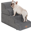 Made4Pets Dog Stairs Ramp for Bed 19.7" H, 4Step Dog Steps for High Bed Couch Sofa Climbing, 35D Foam Pet Steps for Small Dogs and Cats, Non Slip Bottom Pet Stairs, Grey