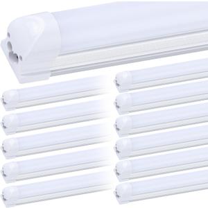(12-Pack), 8FT LED Shop Light Fixture, Super Bright 100W 6000K Cold White 15000LM, 8 Foot Led Lights, Flat 2 Rows Flat Shape 96" LED Shop Lights,Linkable T8 LED Tube Lights for Garage Warehouse