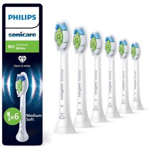 Philips Sonicare W2 Optimal Replacement Brush Heads (White, Pack of 6)