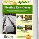 Agfabric Plant Covers Freeze Protection Frost Blankets for Plants 5'x25' 0.9oz Floating Row Cover Garden Plant Cover Freeze Cloths for Plants Winter Frost Pests Protection,White (0.9oz-5'*25')