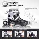 METROLLER Inline Skates for Girls and Boys, Women, Men Adjustable Inline Skates with Light Up Wheels, Illuminating Beginner Skates for Kids Youth., X-Large-Youth & Adult