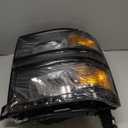 Headlights Assembly for 2014 2015 Chevy Silverado 1500 Halogen Head Light Headlamp Replacement Driver and Passenger Side, Black Housing Amber Side