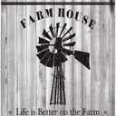 Muyankissu Farmhouse DIY 5D Diamond Art Numbering Kit Windmill Farm Retro Wooden Board Western Farmhouse Country Style Full Drill Art Arts Craft Canvas (Farm House, 12x16 inch)