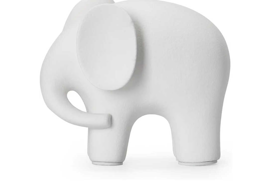 REEZHEE Modern Simple Ceramic White Elephant Living Room Home Office Decoration (Small White Elephant)