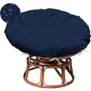 Sqodok Papasan Cushion Cover Only, 55in Outdoor Indoor Papasan Chair Cushion Covers Water Resistant, Machine Washable Papasan Chair Cushion Slipcover with Zipper and Straps (Blue) (Blue-oxford Fabric)