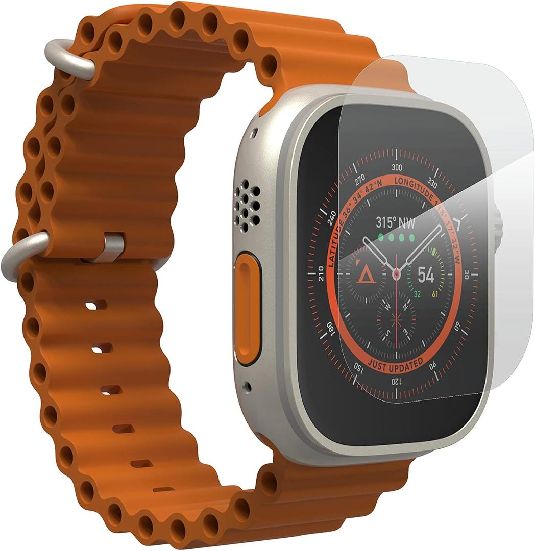 ZAGG InvisibleShield Ultra Clear  Compatible with Apple Watch Ultra 3/2/ 1, Watch Size: 49mm Face - Film Screen Protector