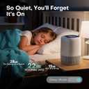 Air Purifiers for Home with High Efficiency Filter Up to 1076 Ft for Pet Hair, Odors, Pollen, Smoke, Compact Air Cleaner with 3 Speeds, Timer, Aroma Quiet 360Intake Filter, White