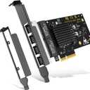 4 Port Gigabit Base-T Network Card, Intel I350 Controller, NICGIGA 4 Port 1G PCIe Ethernet Adapter, 4 x 1Gbe RJ45 Port NIC Card, Windows10/11/Windows Server/Linux