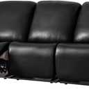 vctops 8 Pieces Waterproof Faux PU Leather Recliner Sofa Covers Stretch Soft 3 Seats Couch Cover Anti-Slip Sofa Slipcover Furniture Protector with Elastic Bottom for Kids Pet(Black,3 Seat)