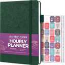 Legend Planner Hourly Schedule Edition  Deluxe Weekly & Daily Organizer with Time Slots. Time Management Appointment Book Journal for Work & Personal Life, Undated, A5 Hardcover  Dark Green Debossed