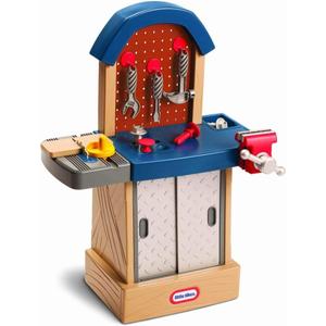 Little Tikes Tough Workshop Beige, 
Includes play hammer, wrench, built-in saw and vice clamp
Hammer and “nails” help develop hand-eye coordination skills