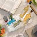 Fridge Organizer with Handle, Clear Refrigerator Organizers and Storage with Lid & Drain Trays, Large Capacity Fruit and Vegetable Storage BPA-Free for Fruits, Vegetables, Drinks