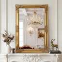Vintage Gold Mirror for Wall, 24"x36" Antique Decorative Ornate Baroque Mirror for Living Room, Entryway, Bathroom, Fireplace